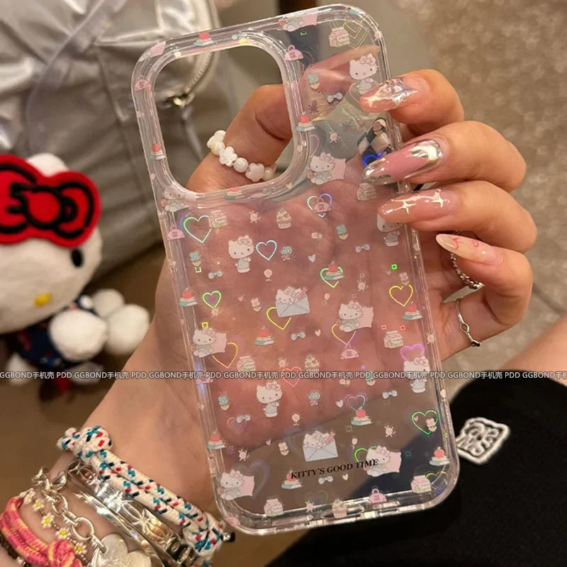 Full Screen Hello Kitty Kawaii Glitter Phone Case