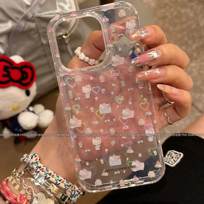 Full Screen Hello Kitty Kawaii Glitter Phone Case
