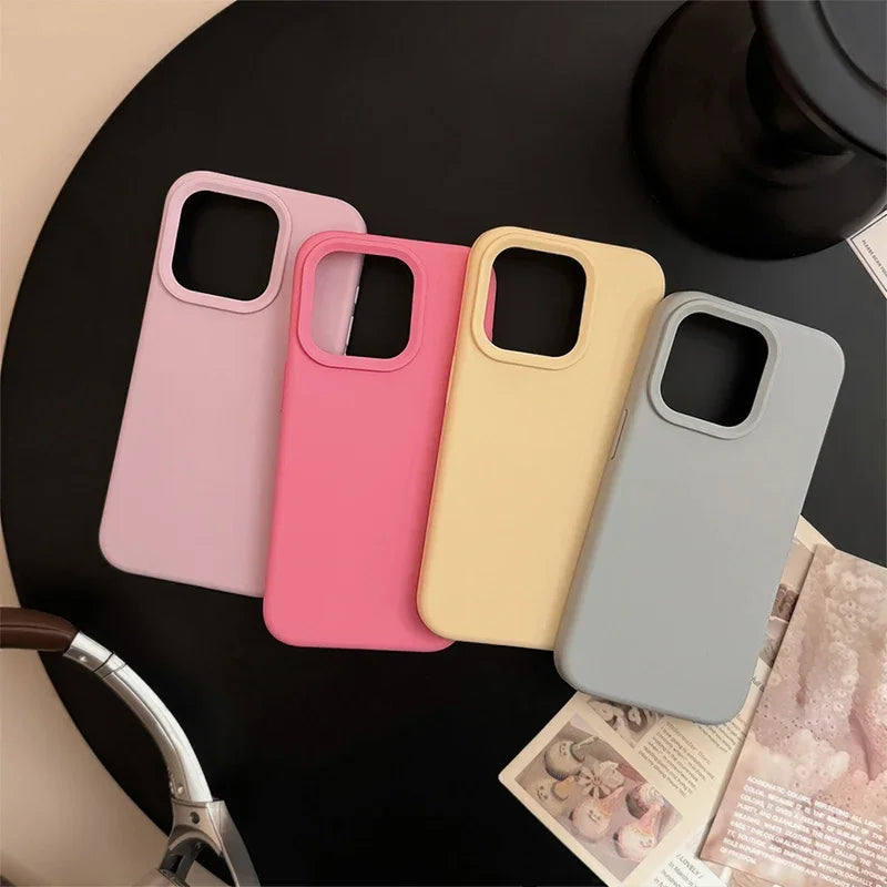 Dopamine-Inspired Silicone Solid Color Simple Fashion Phone Case