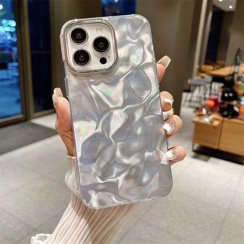 Luxury Fold Camlet Pattern Laser Phone Case