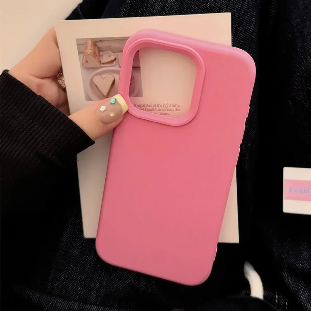 Dopamine-Inspired Silicone Solid Color Simple Fashion Phone Case