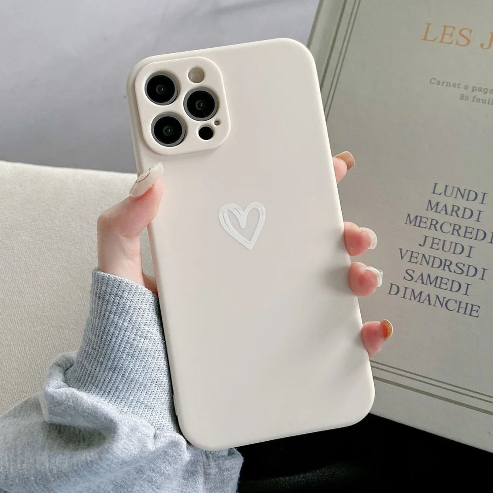 Cute Love Heart Soft Bumper Phone Case