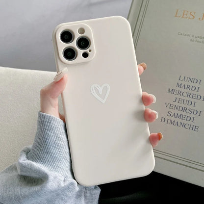 Cute Love Heart Soft Bumper Phone Case