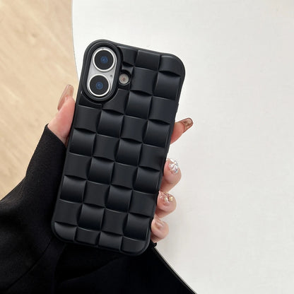 Personality Solid Color Matte Stereoscopic Weaving Pattern Shock Proof Phone Case