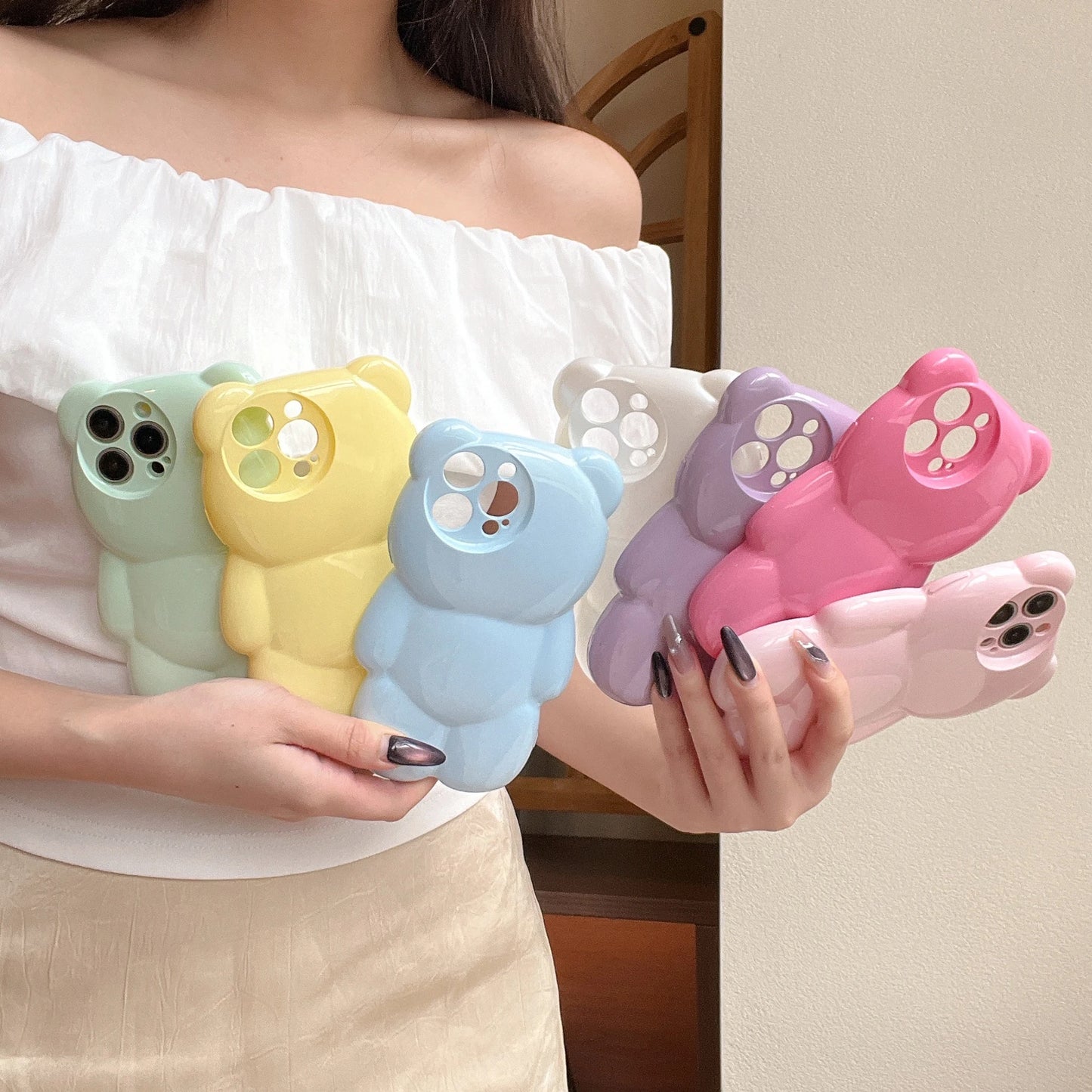 INS Japan Cute 3D Cartoon Bear Soft Phone Case