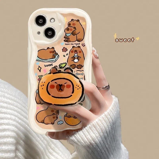 Cute Capybara Grip Holder Phone Case
