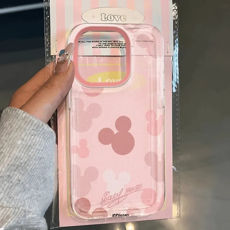 Mickey Minnie Mouse Head Pink Bow Cartoon Phone Case