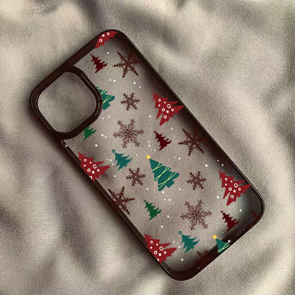 Christmas Tree Snowman Transparent Phone Case