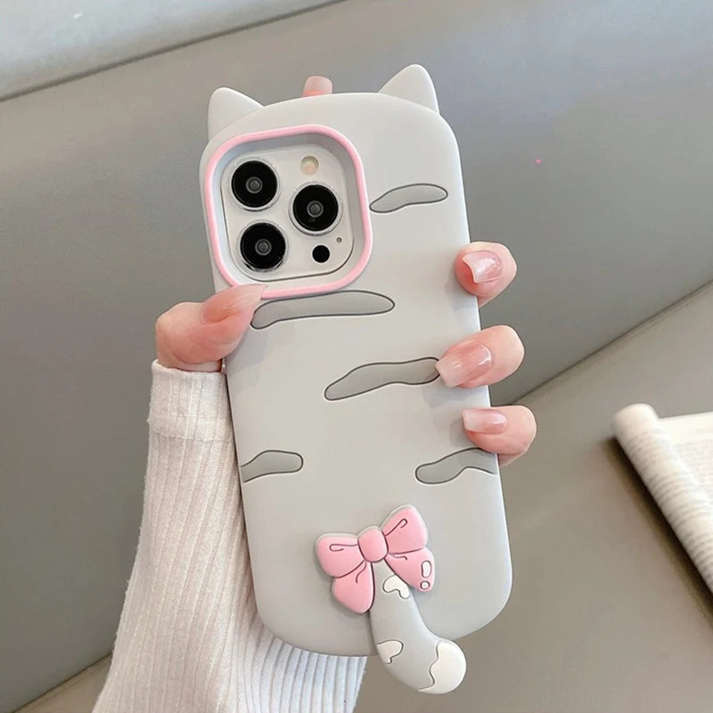 Fashion 3D Cat Soft Silicone Phone Case