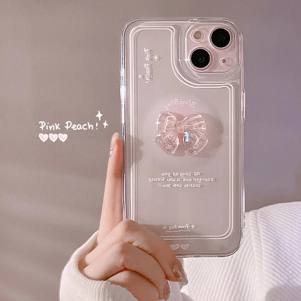 Cute 3D Crystal Bow Love Heart Phone Case