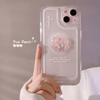 Cute 3D Crystal Bow Love Heart Phone Case