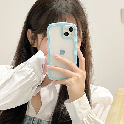 Fashion Transparent Curly Wave Case