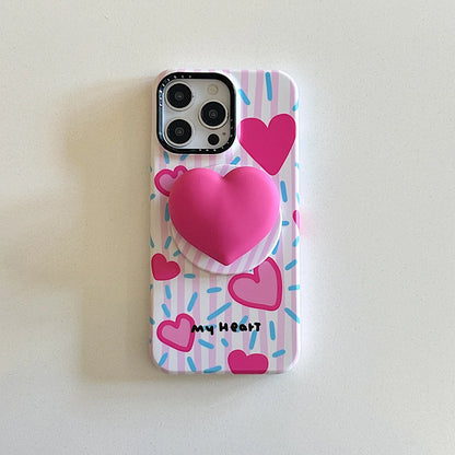 3D Cute Heart Magnetic Silicone Phone Case
