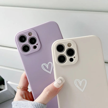 Cute Love Heart Soft Bumper Phone Case