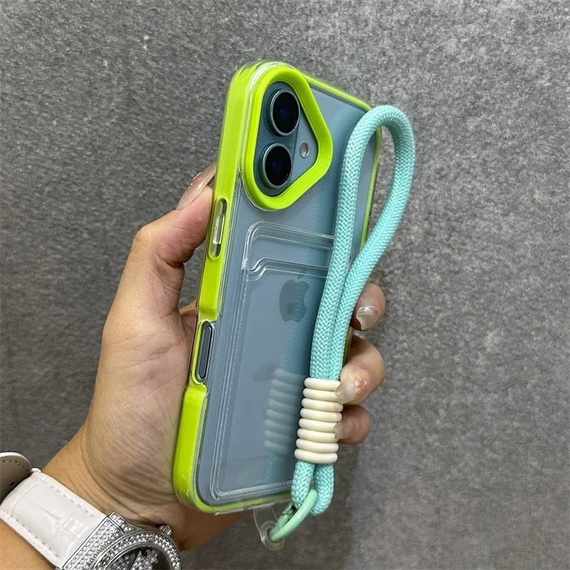 Luxury Card Slot Bag Clear With lanyard Phone Case