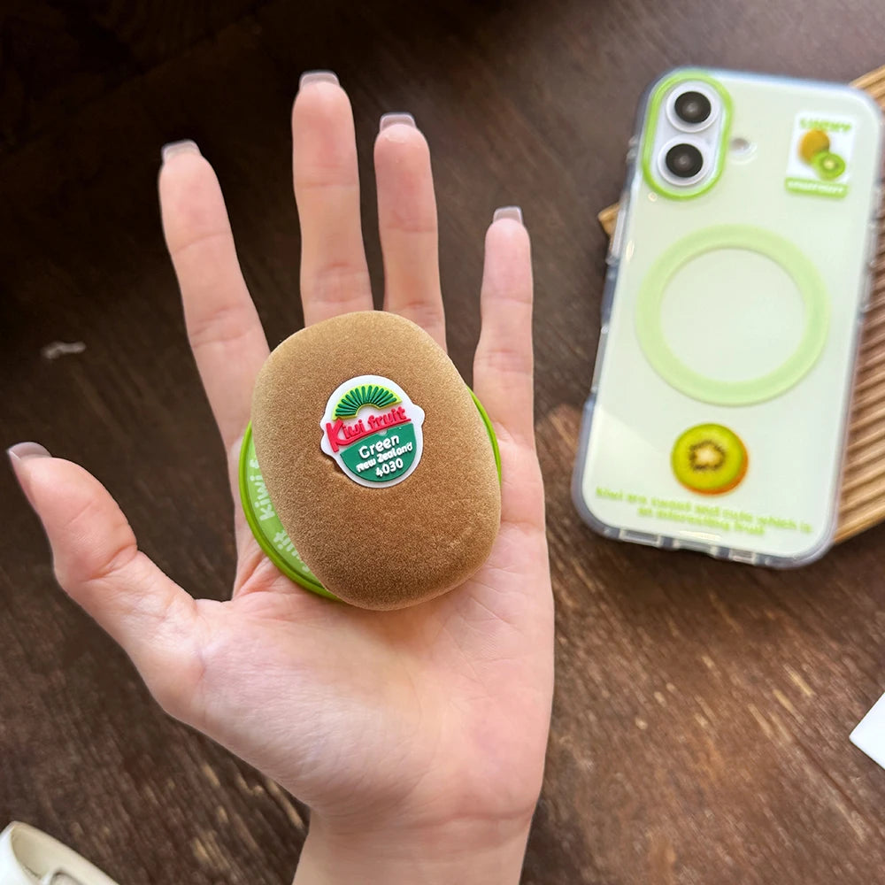 3D Cute kiwi Clear Magnetic Grip Tok Stand Holder Phone Case