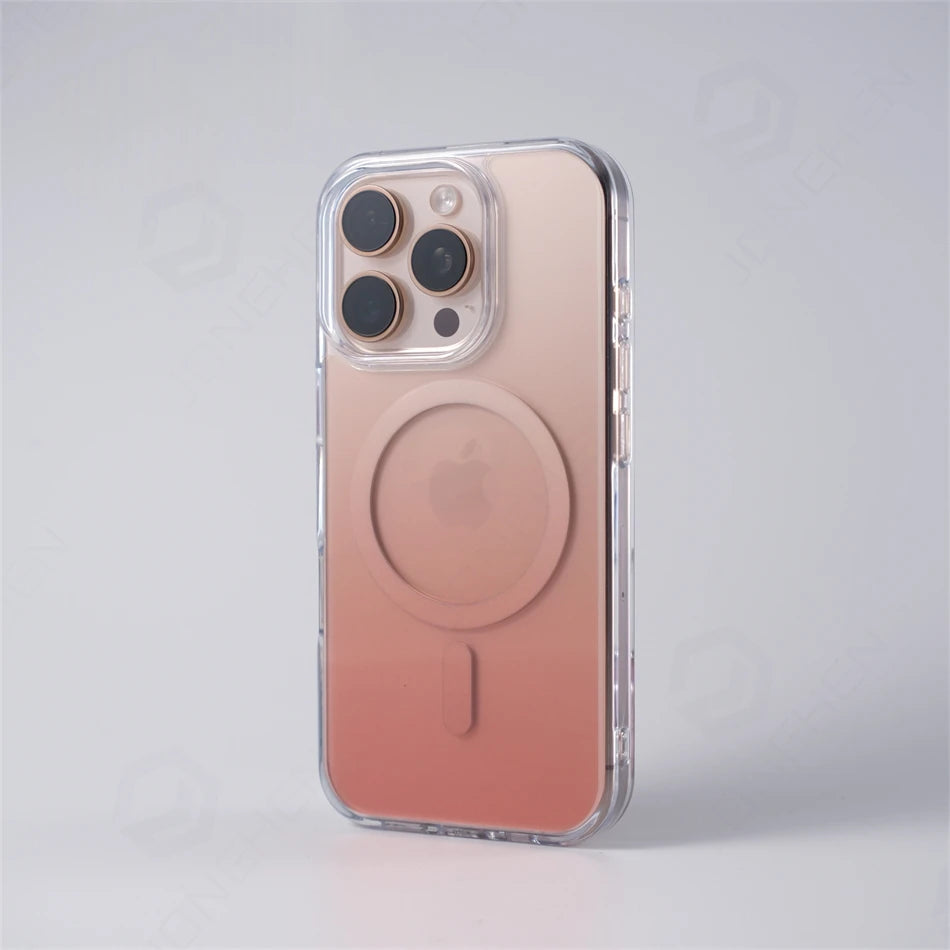 For Magsafe Gradient Clear Laser Aurora Phone Case