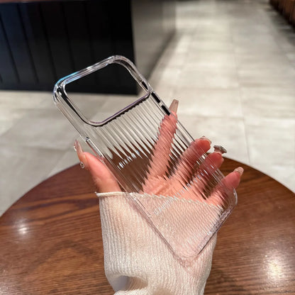 Luxury Transparent Corrugated Pattern Ultra Thin Phone Case