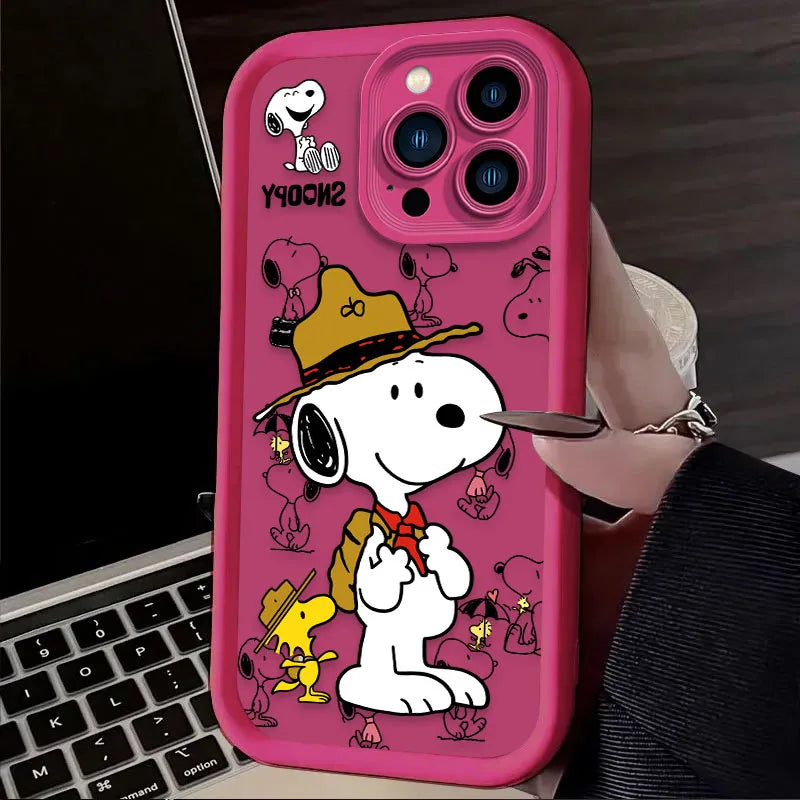 Cartoon Snoopy Silicone iPhone Case