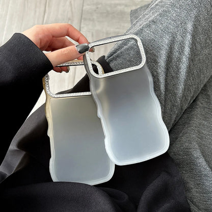 Simple Gradient Color Wave Edge Clear Phone Case