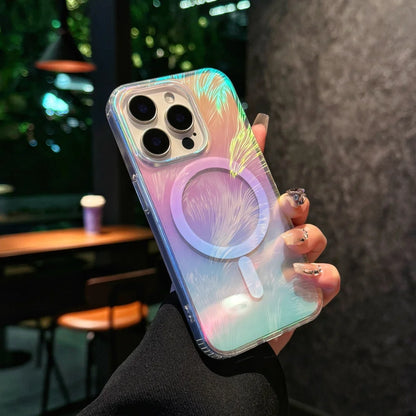 Color Feather Gradient Magnetic Protective Phone Case