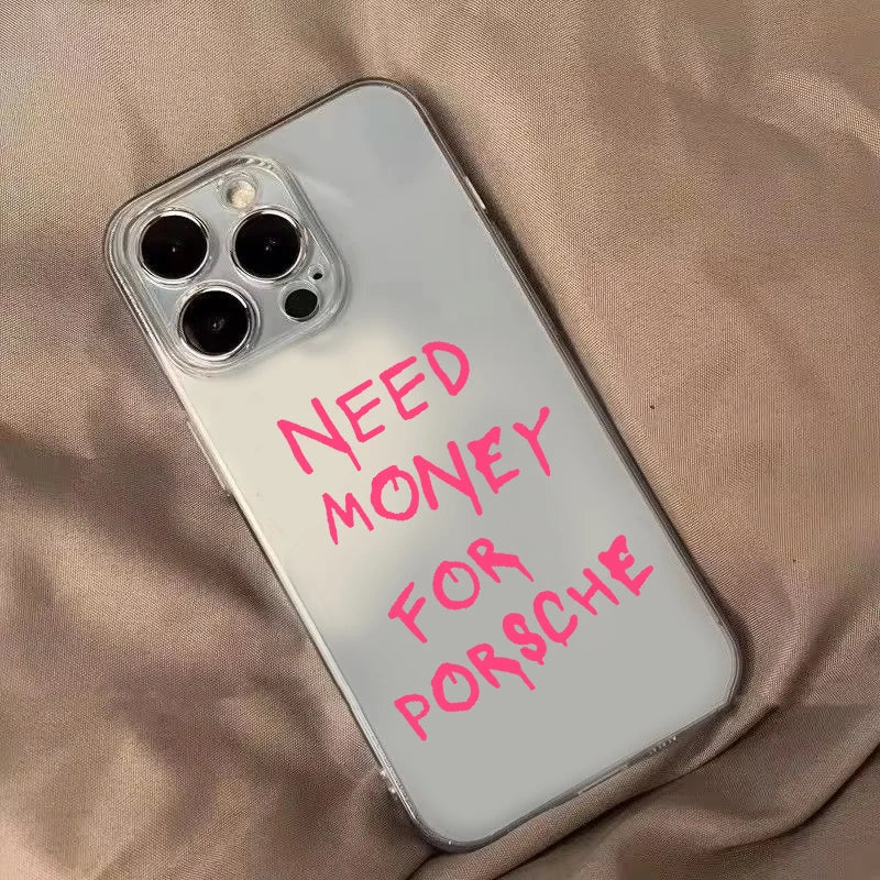 Pink Aesthetic English Letter Phone Case