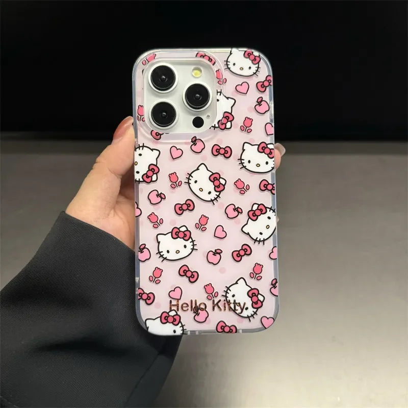 Flower Hello Kitty Full Screen KT Bow Love Phone Case
