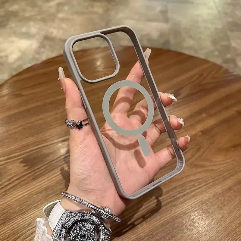 Luxury Wireless Charge Magsafe Transparent Phone Case
