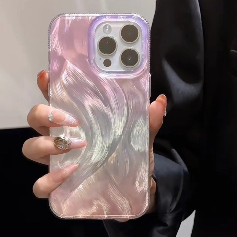 Fashion Laser Shell Pattern Gradient Color Phone Case