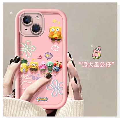 Cute SpongeBob Family Toy Cartoon Multistep Soft Phone Case