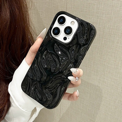 Ins 3D Rose Meteorite Pattern Texture Phone Case