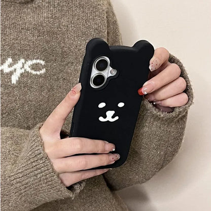 Kawaii Self Mocking Bear Concise Cartoon Soft Silicon Shockproof Phone Case