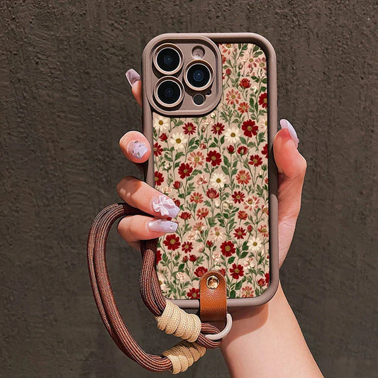 Cute Flower Lanyard Phone Case for iPhone