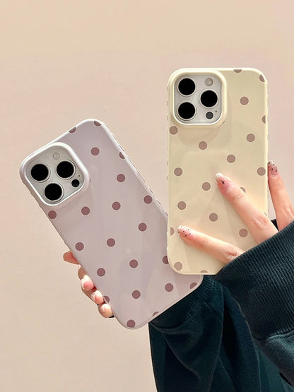 Simple Fashion Purple Circular Dots Beige Polka Dots Phone Case