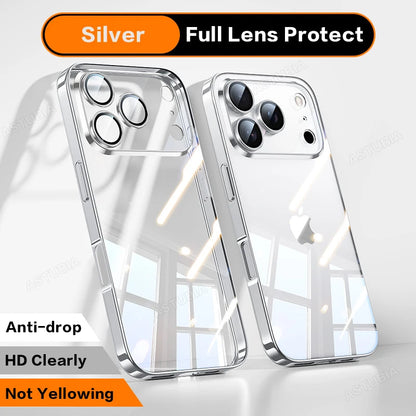 Luxury Plating TPU Orange Clear Phone Case