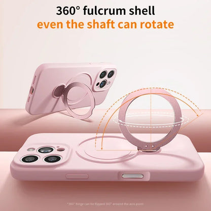 Liquid Silicone Bracket Magnetic Phone Case