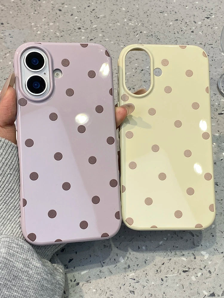 Simple Fashion Purple Circular Dots Beige Polka Dots Phone Case
