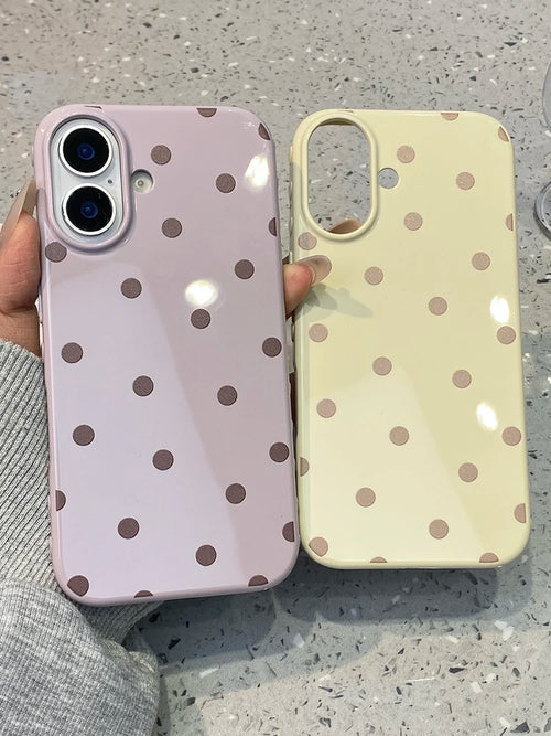 Simple Fashion Purple Circular Dots Beige Polka Dots Phone Case