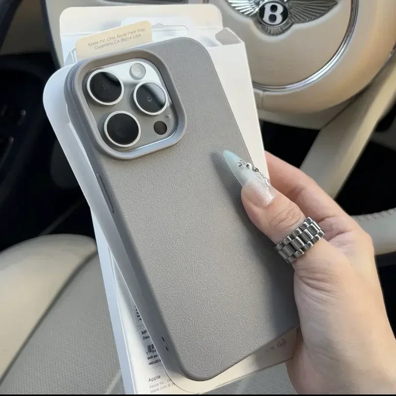 Luxury Matte Soft Leather Candy Phone Case
