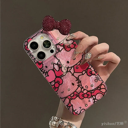 Hello Kitty Diamond Bowknot Hard Phone Case