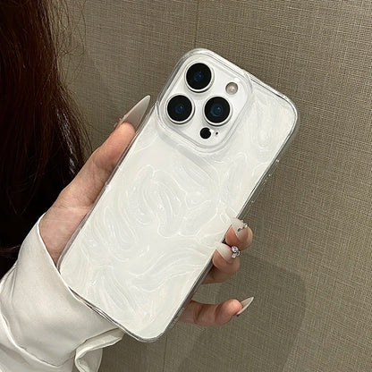 Ins 3D Rose Meteorite Pattern Texture Phone Case