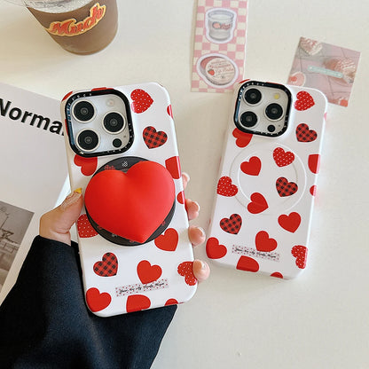 3D Cute Heart Magnetic Silicone Phone Case