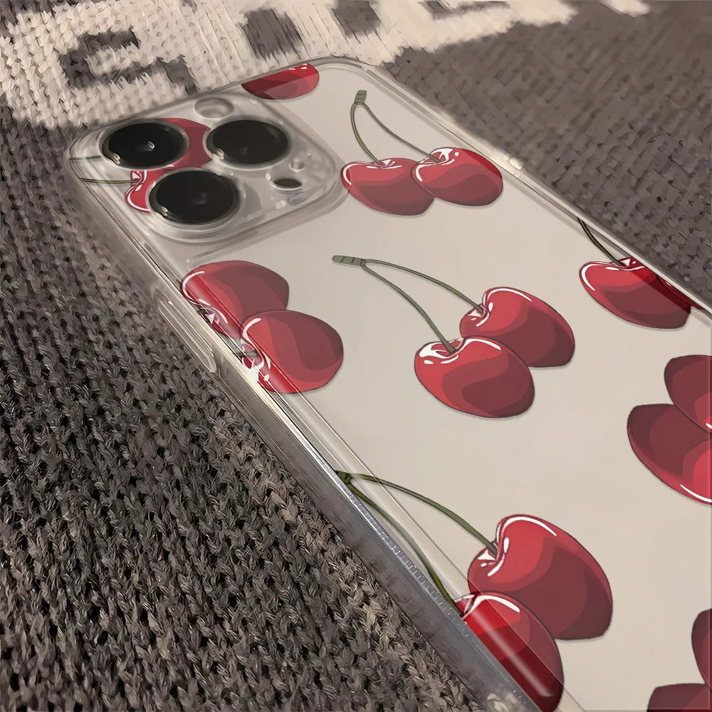 Red Cherry Phone Case Cute Girl Creative Cover Case Funda