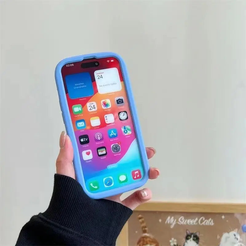 Kuromi Kitty Stitch Silicone iPhone Case