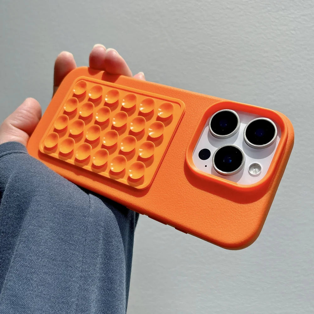 Luxury 3D Suction Cup Airbag Litchi Pattern Phone Case