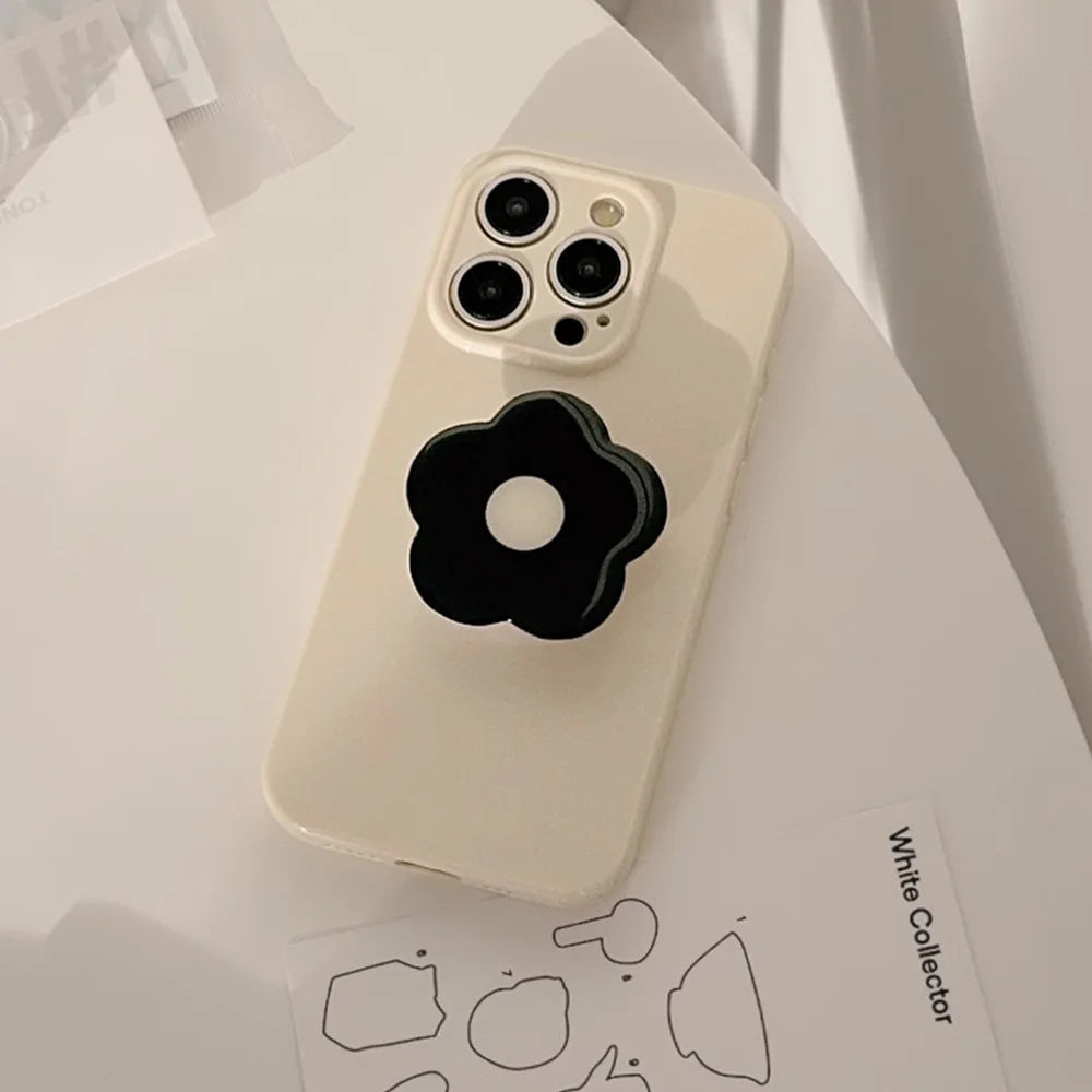 Luxury With Black Flower Bracket Holder Phone Case
