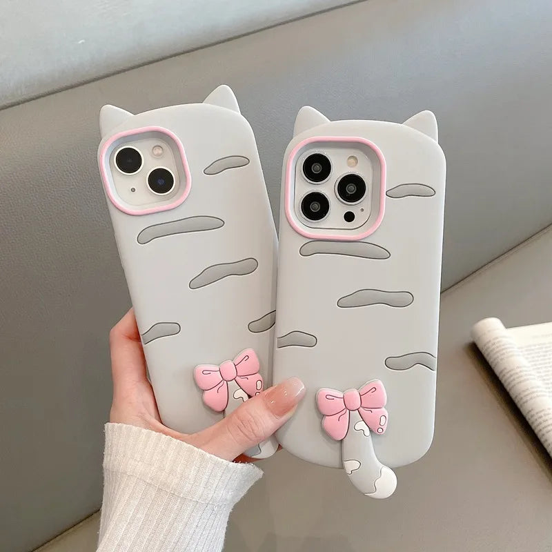 Fashion 3D Cat Soft Silicone Phone Case
