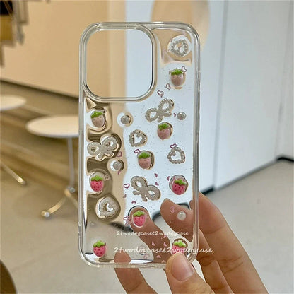 Strawberry Glitter Phone Case for iPhone