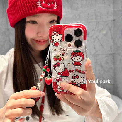 Hello Kitty Strawberry Clear Phone Case
