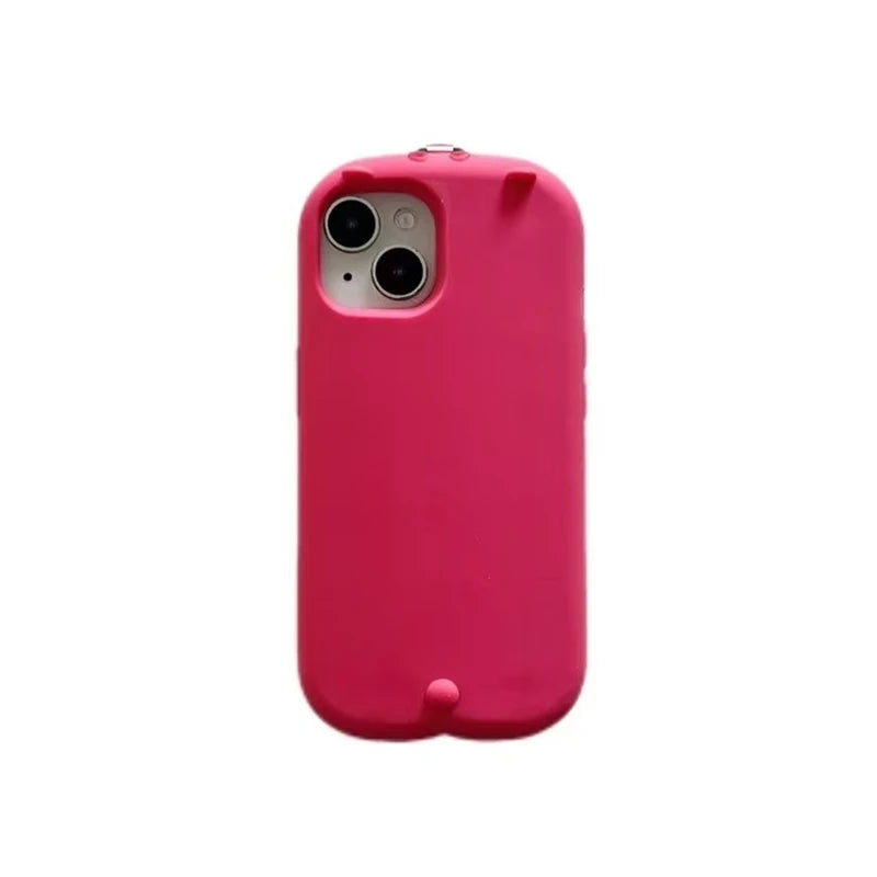 Fashion Red Cute 3D Bear Soft Silicone Phone Case